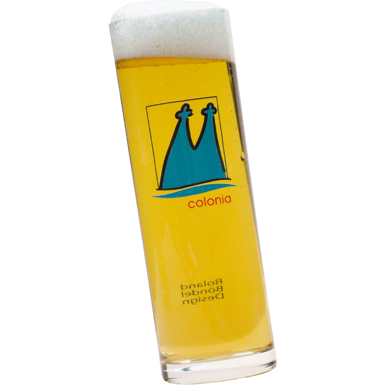 Kölner Stange 24 cl 151 mm Kölschglas, Dekor "Dom Colonia" von Roland Böndel
