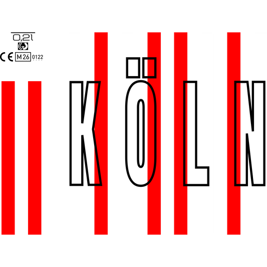 Kölner Stange 24 cl 151 mm Kölschglas, Füllstrich bei 0,2 l, Dekor "Köln"