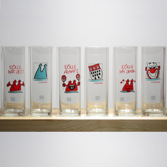Kölner Stange 24 cl 151 mm Kölschglas, Dekor "Clown Colonia" von Roland Böndel