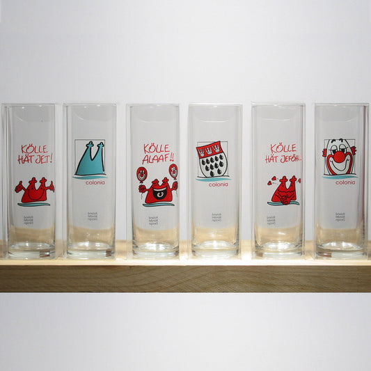 Cologne rod 24 cl 151 mm Kölsch glass, "Kölle Alaaf" design by Roland Böndel