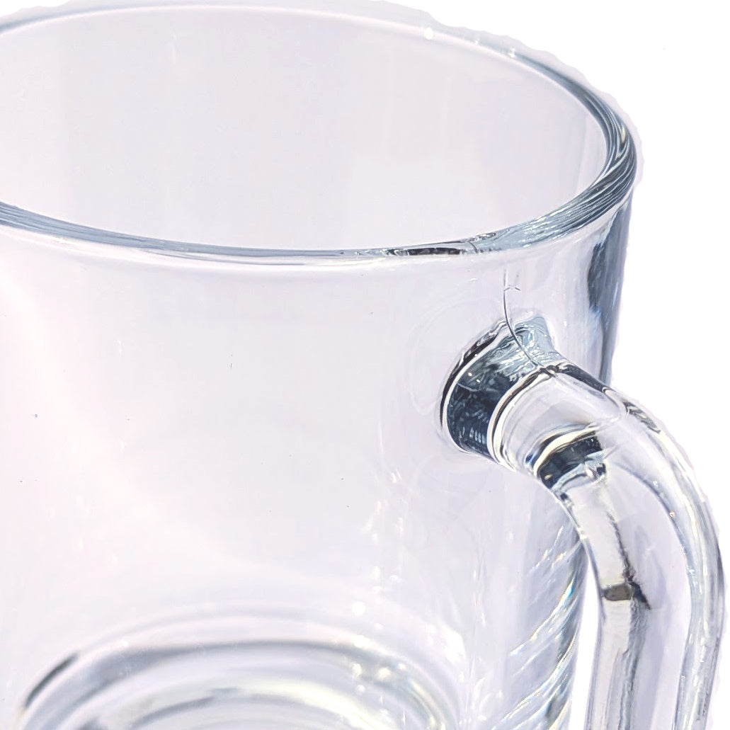 Glühweintasse 26 cl/ 320 g, stapelbar, gehärtet, Füllstrich 0,2 l, Dekor "draußen kalt, innen warm"