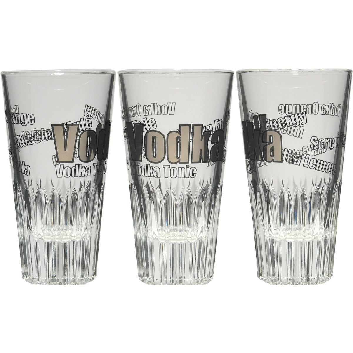 Spirituosenglas Mischgetränkeglas Shortdrinkglas, 16 cl ohne Füllstrich, Platindekor "Vodka Mischgetränke"