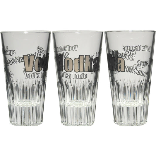 Spirits glass mixed drinks glass short drink glass, 16 cl without fill line, platinum decoration "Vodka mixed drinks"
