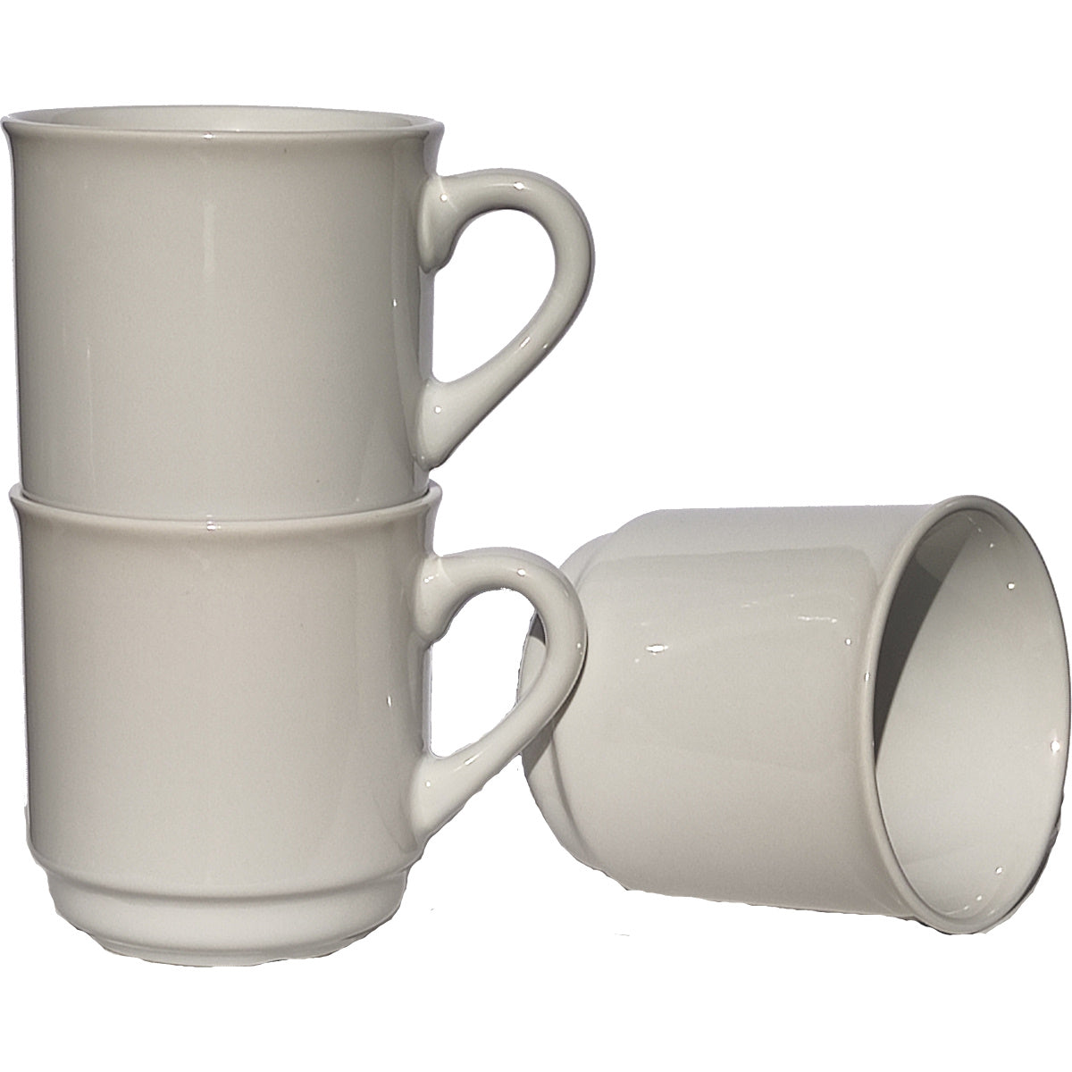 Keramik-Glühweintasse 26 cl, weiß, stapelbar, ohne Füllstrich, ohne Dekor