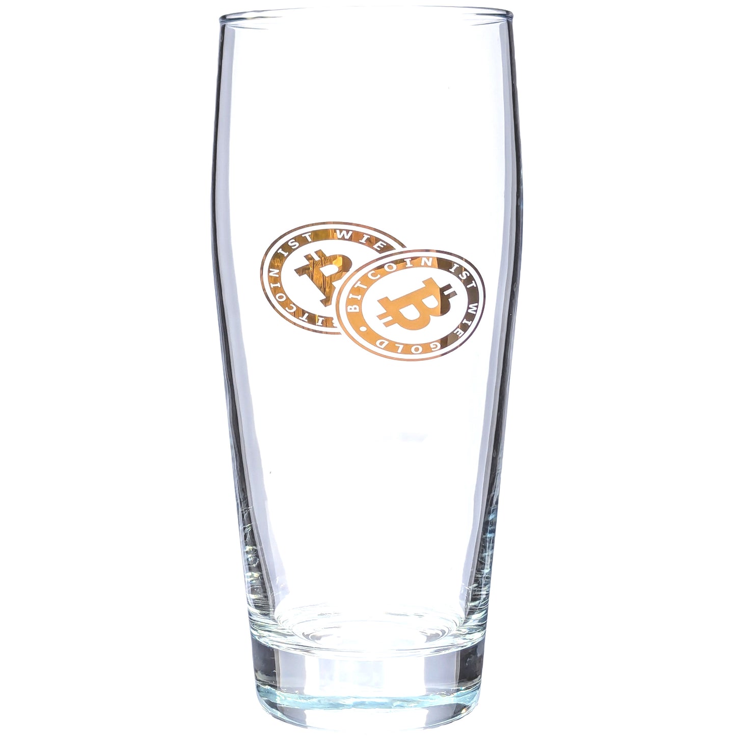 Willibecher Willybecher Bierglas, gute Qualität, 63 cl ohne Füllstrich bei 0,5 l, Dekor "Bitcoin ist wie Gold"