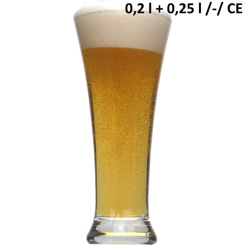 Bierglas bzw. Pilsglas, 33 cl, mit Füllstrichen 0,2 + 0,25 l /-/ CE, o –