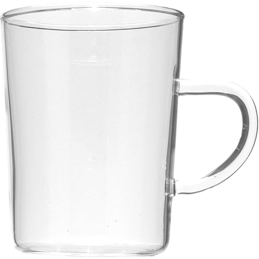 Teeglas mit Henkel, 25 cl, Borosilikatglas, kein Füllstrich, ohne Dekor (Restposten)