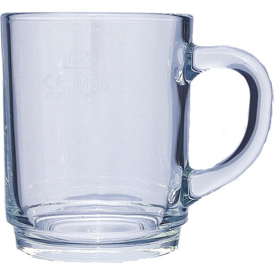 Verre à vin chaud 25 cl/ 240 g, empilable, trempé, trait de remplissage 0,2 l, sans décoration