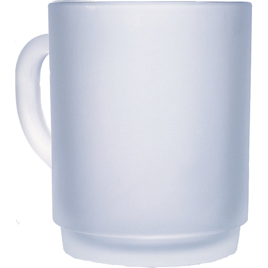 Glühweintasse 25 cl/ 220 g, stapelbar, gehärtet, satiniert/ gefrosted, ohne Füllstrich, ohne Dekor