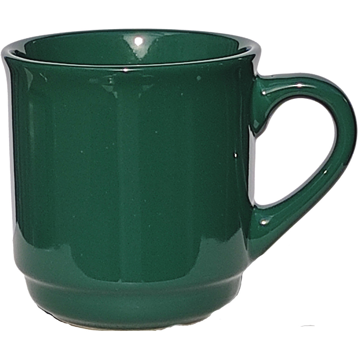 Keramik-Glühweintasse 26 cl, grün, stapelbar, ohne Füllstrich, ohne Dekor