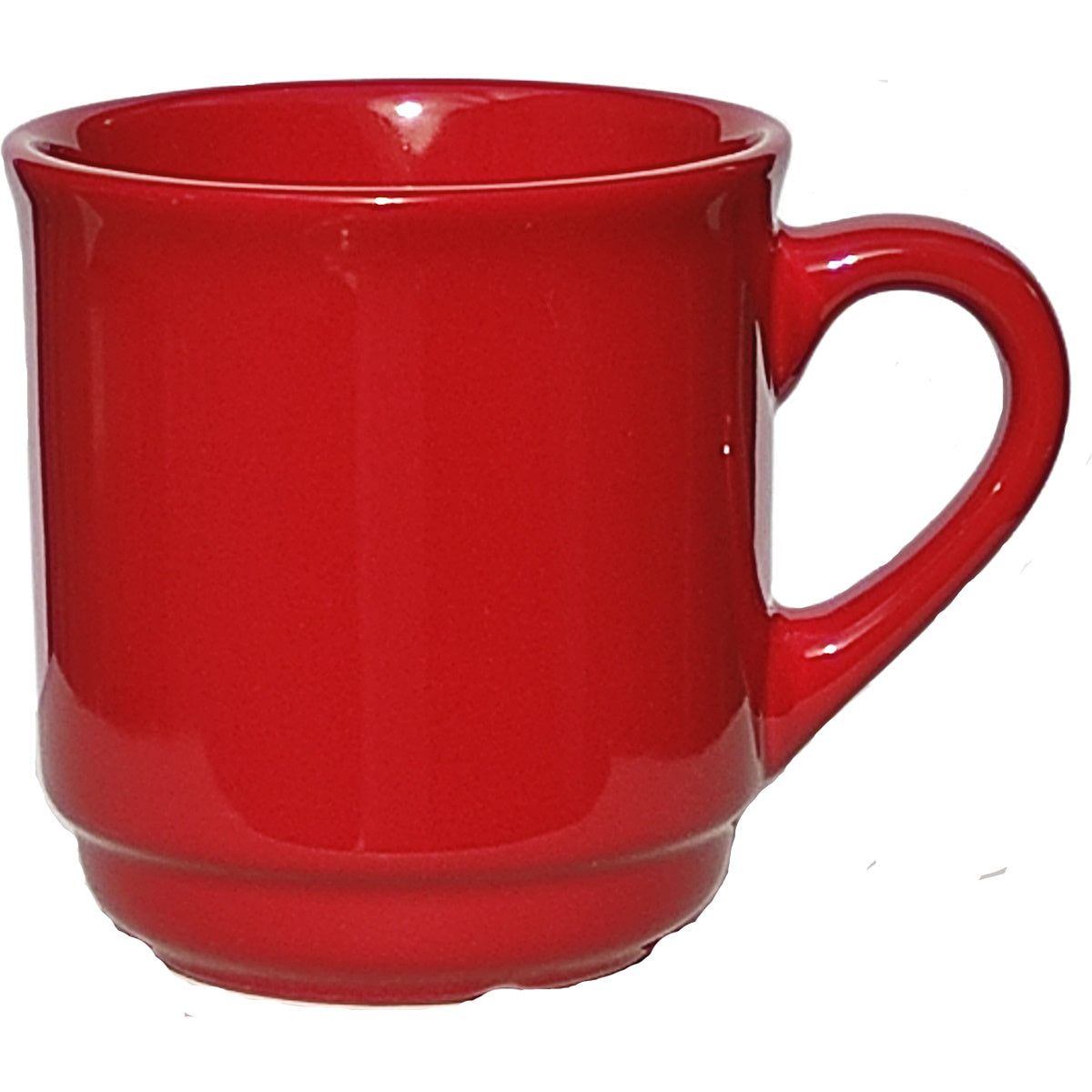 Keramik-Glühweintasse 26 cl, rot, stapelbar, ohne Füllstrich, ohne Dekor