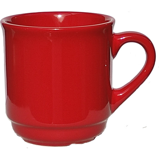 Keramik-Glühweintasse 26 cl, rot, stapelbar, ohne Füllstrich, ohne Dekor